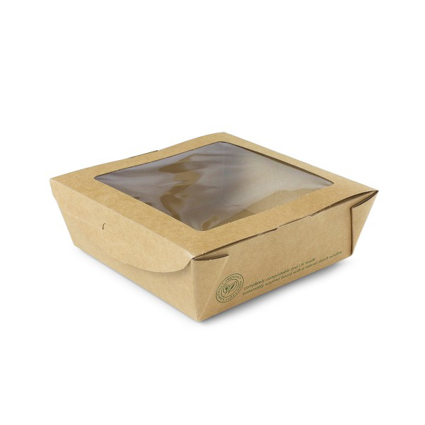 Vegware Matarbox brún glugga 650ml 12x12cm300stk