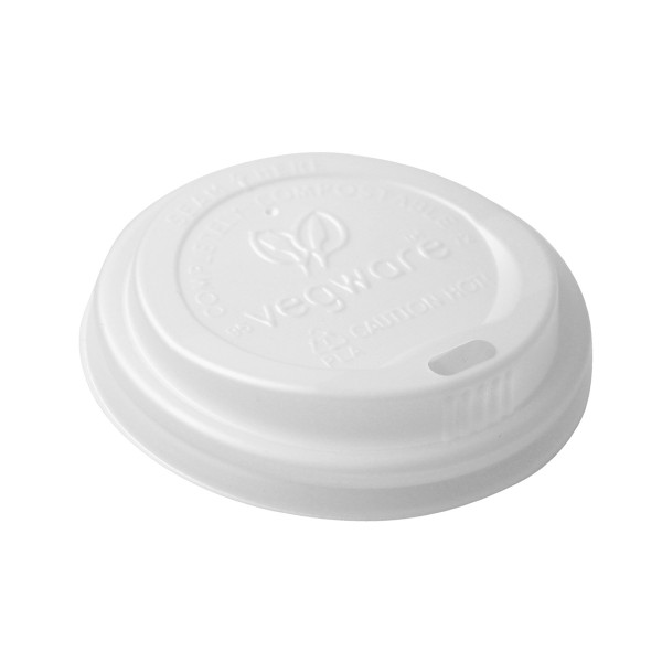 Vegware Kaffilok hvít 72mm 6oz CPLA 50 stk