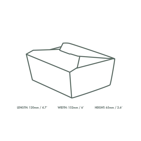 Vegware Matarbox brún 1300ml 12x15,2x6,5cm 300stk