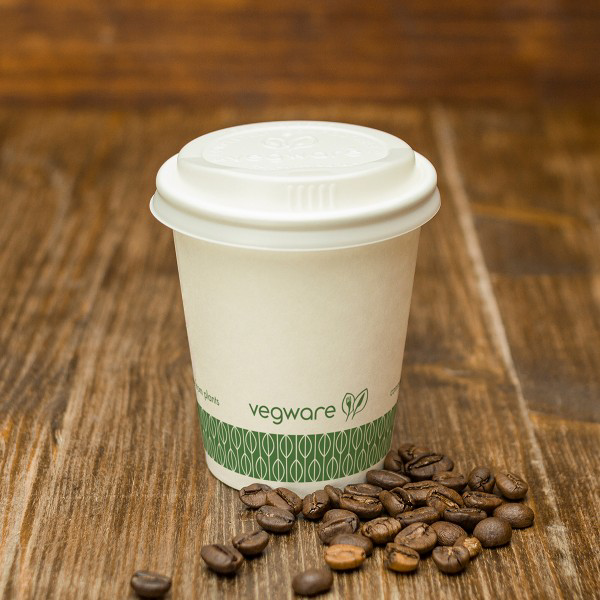 Vegware Kaffilok hvít 72mm 6oz CPLA 50 stk