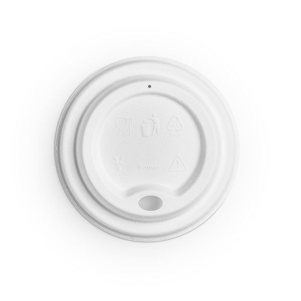 Vegware Kaffilok hvít, trefja 79mm 6-8oz 50stk