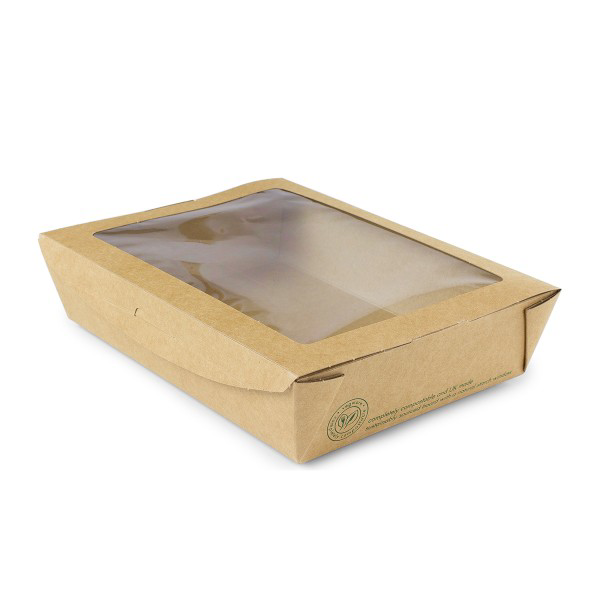 Vegware Matarbox brún glugga1100ml 18x13,5cm300stk