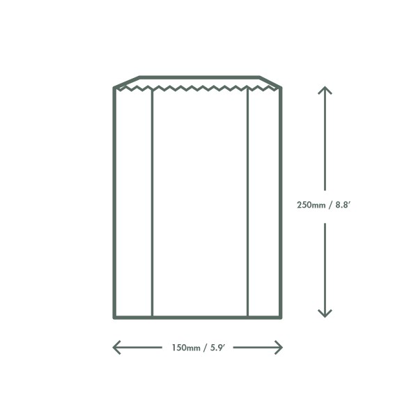 Vegware Pokar hvítir m/glugga 15x25cm 500stk