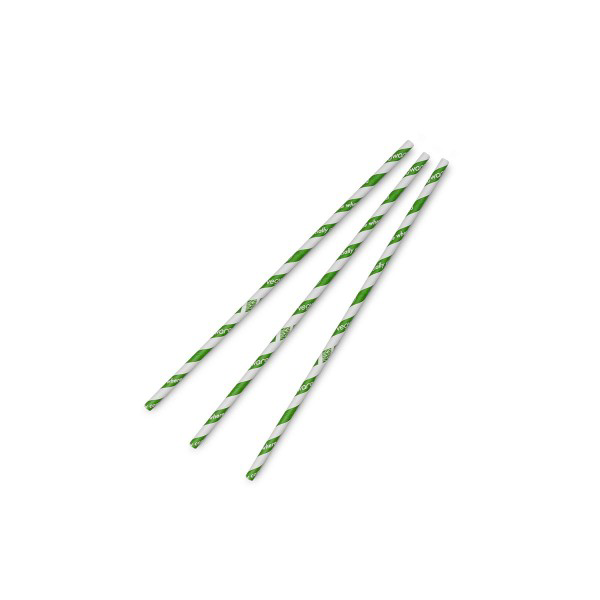 Vegware rör Hvít/Pappír/Grænt 6mm/195mm 250stk