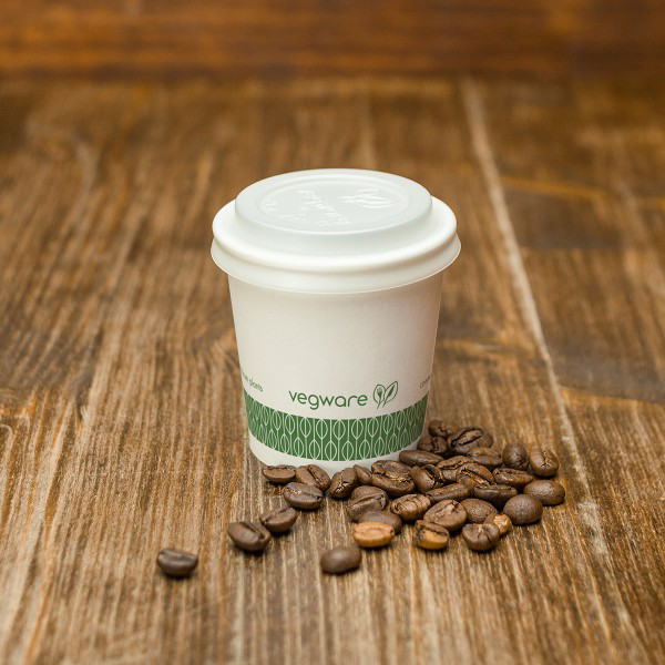 Vegware Kaffilok hvít 62mm 4oz CPLA 50 stk