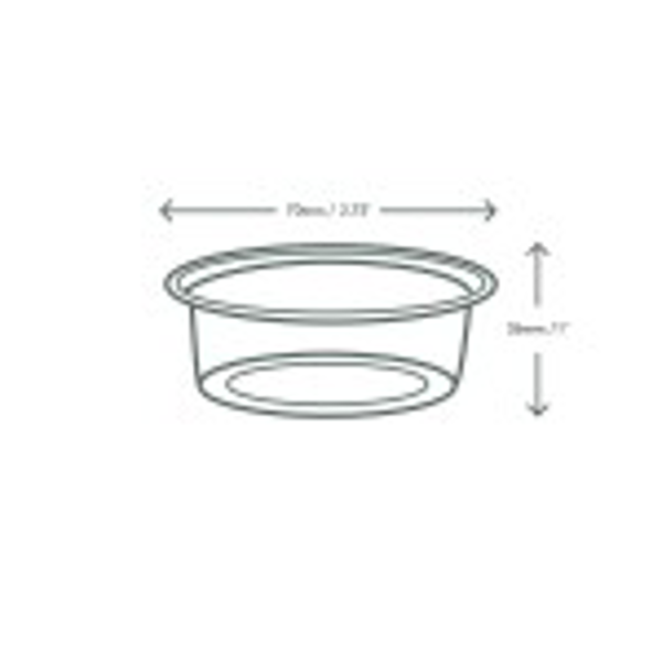 Vegware Sósubox glær 2oz/59ml 7x2,6cm PLA 100 stk