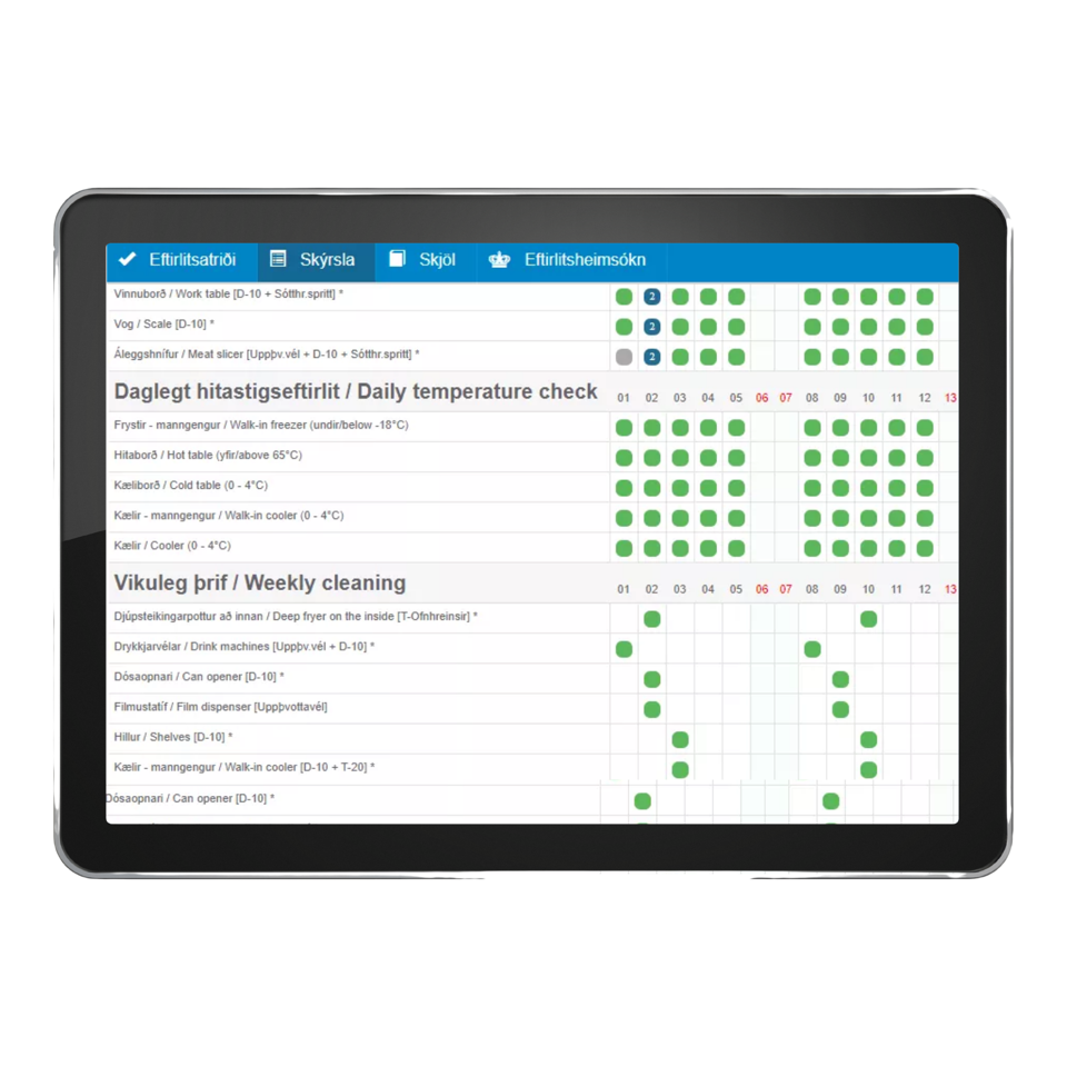 Þrifaáætlun Uppfært